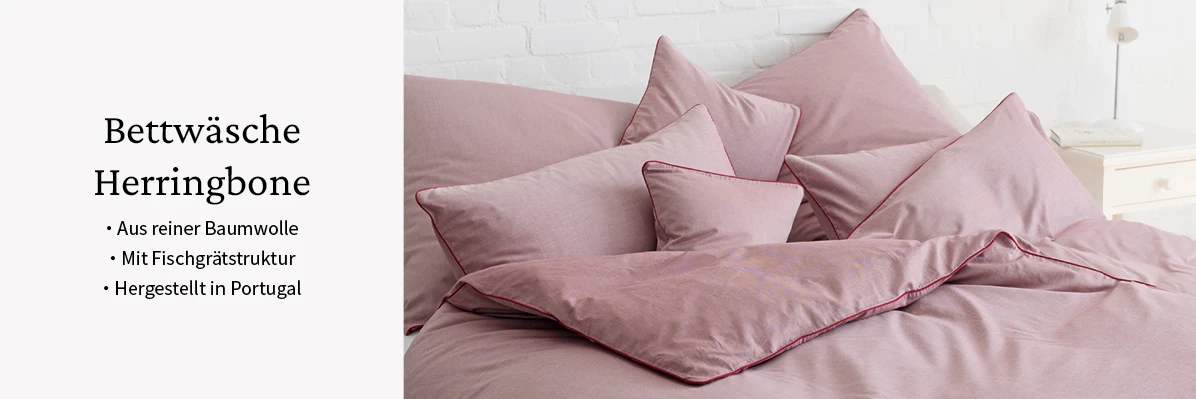 Bettwaesche Herringbone rot Bettwaesche Herringbone rot